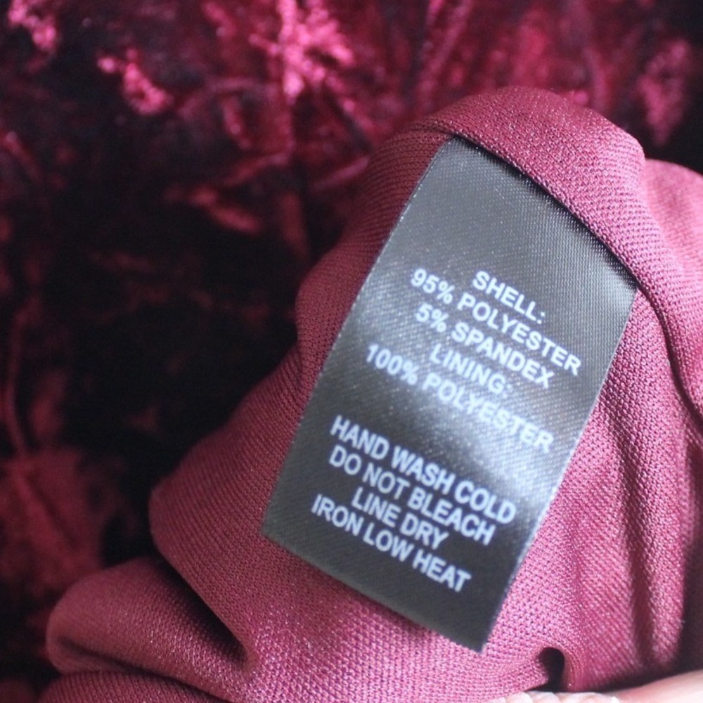 Lulus Burgundy Velvet Cold Shoulder Mock Neck Mini Dress Size S - Picture 7 of 7